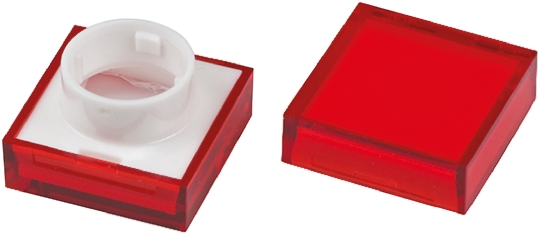 RS PRO Red Square Push Button Lens for Use with ADA16 Series