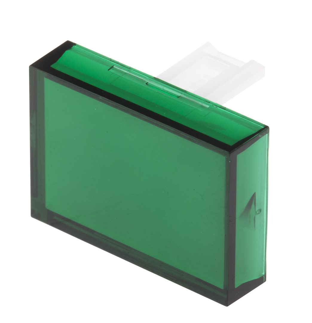 RS PRO Green Rectangular Push Button Lens for Use with SD16 Series