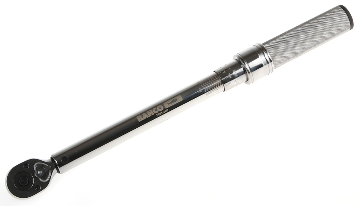 Bahco Click Torque Wrench, 20 To 100 Nm, 9.53 mm Drive, Square Drive, 406mm Overall, RSCAL
