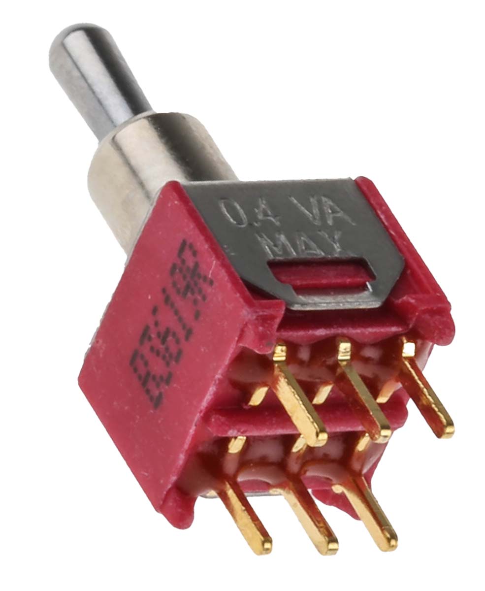 448-0854 RS PRO Toggle Switch, PCB Mount, On-Off-On, DPDT, Through Hole Terminal