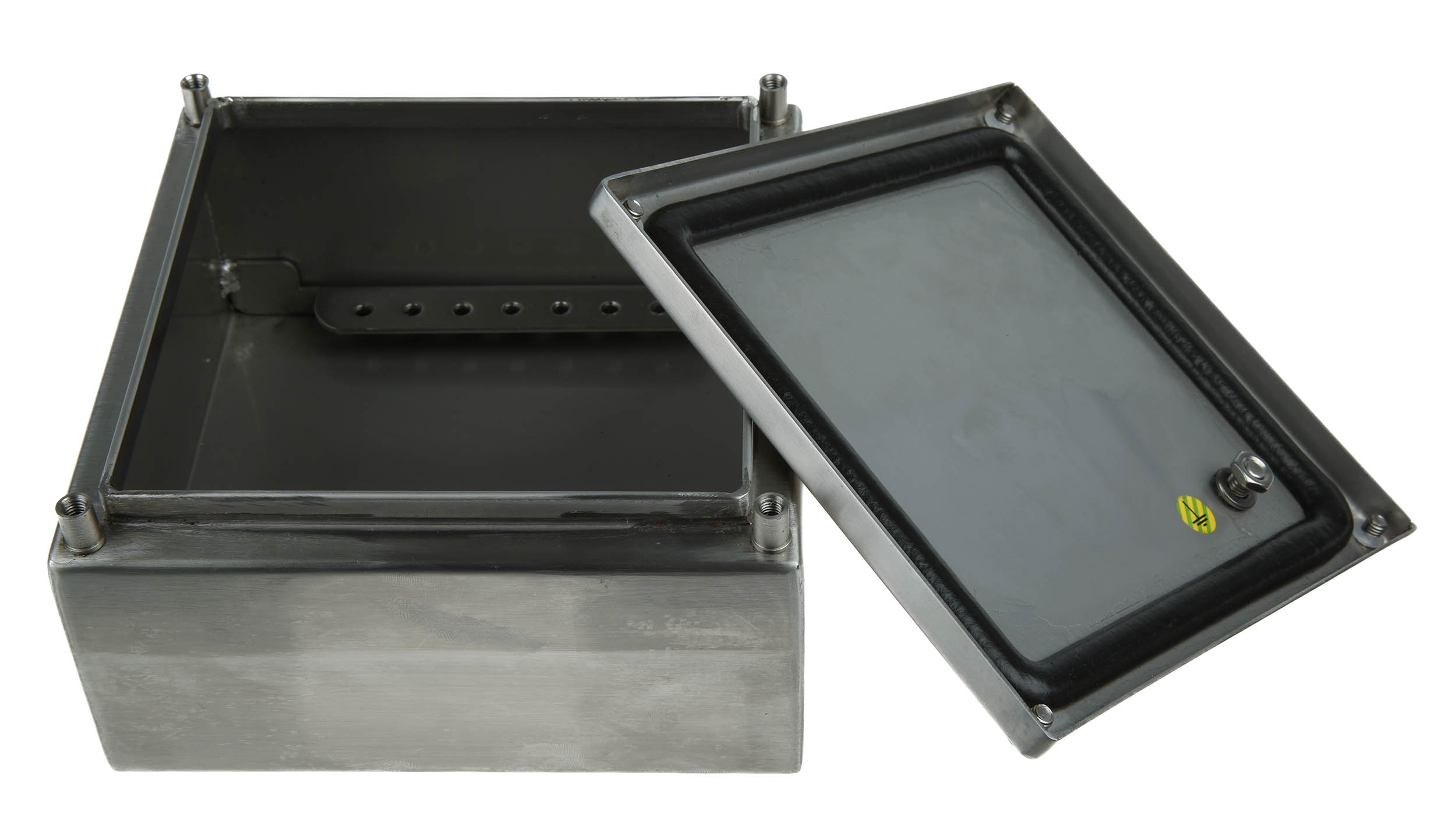 749-1857 RS PRO Unpainted Stainless Steel Terminal Box, IP66, IECEx, 150 mm, 80mm 150 mm