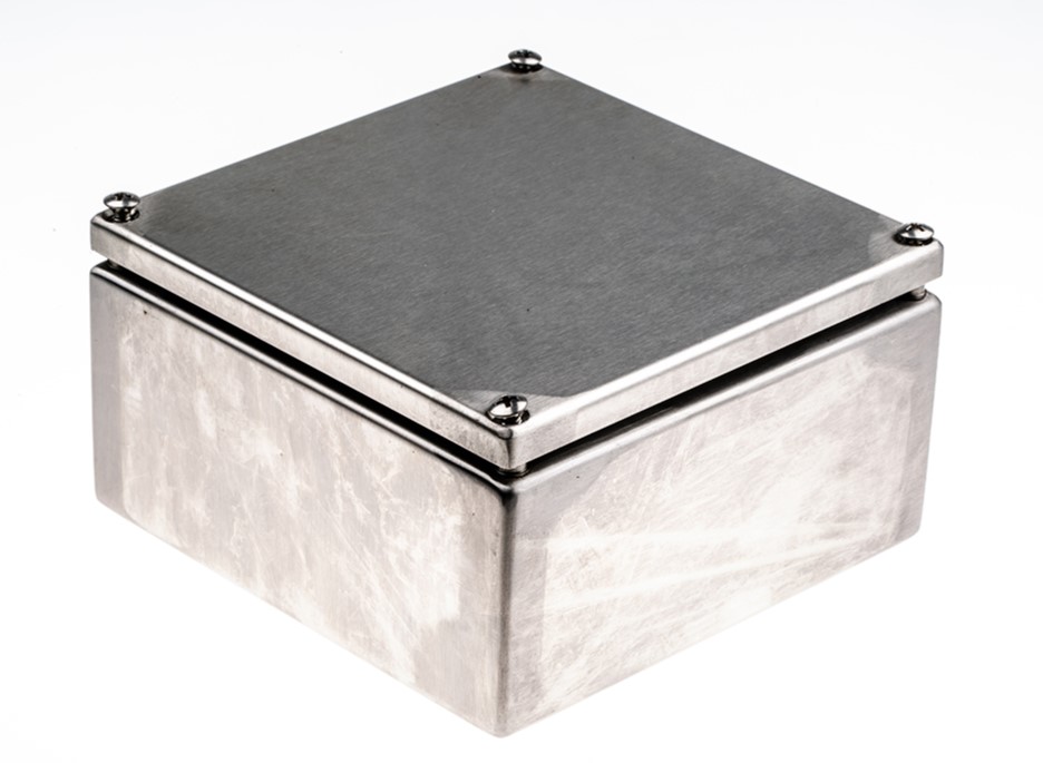 RS PRO Unpainted Stainless Steel Terminal Box, IP66, IECEx, 150 mm, 80mm 150 mm