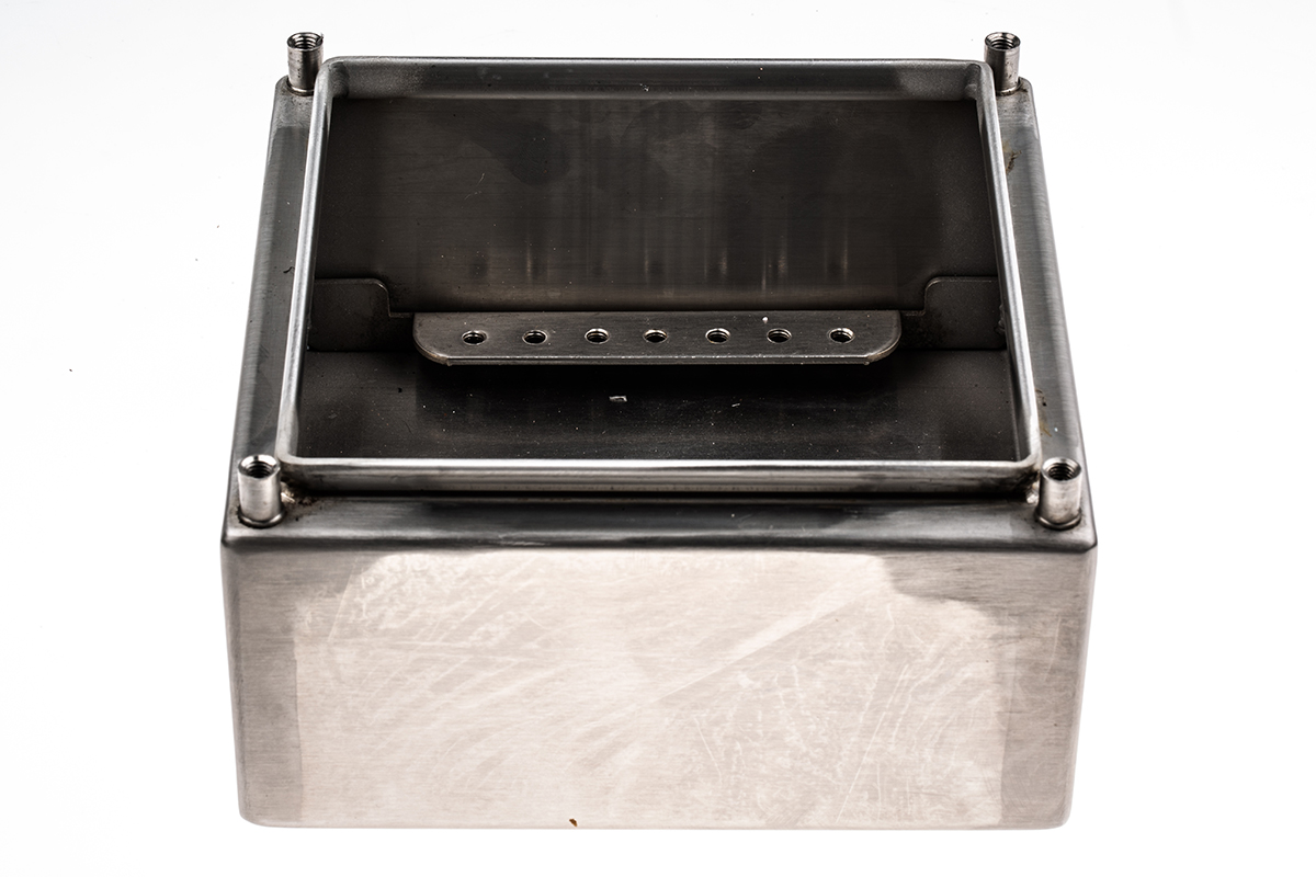 749-1860 RS PRO Unpainted Stainless Steel Terminal Box, IP66, IECEx, 150 mm, 80mm 150 mm