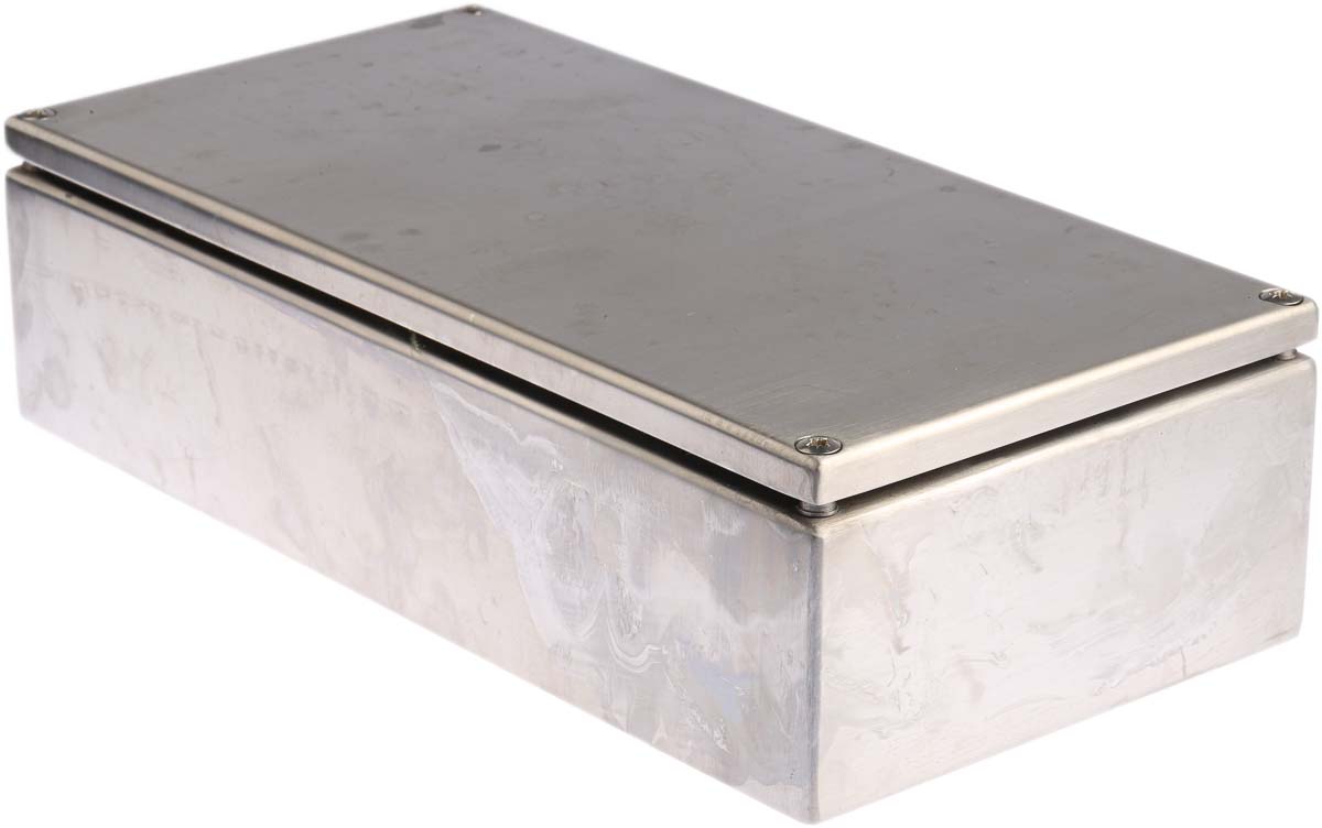 RS PRO Unpainted Stainless Steel Terminal Box, IP66, IECEx, 300 mm, 80mm 150 mm