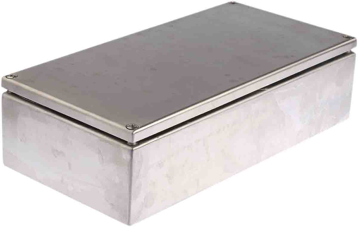749-1863 RS PRO Unpainted Stainless Steel Terminal Box, IP66, IECEx, 300 mm, 80mm 150 mm