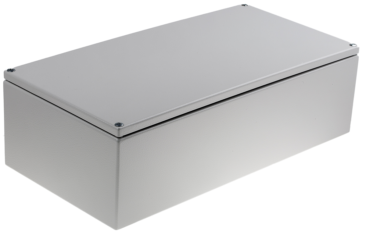 RS PRO Light Grey Mild Steel Terminal Box, IP66, IECEx, 400 mm, 120mm 200 mm