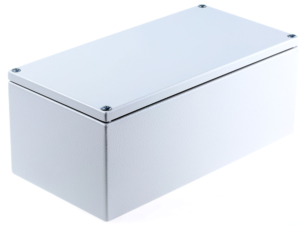 RS PRO Light Grey Mild Steel Terminal Box, IP66, IECEx, 300 mm, 120mm 200 mm