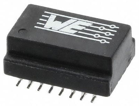 Wurth Elektronik Surface LAN Ethernet Transformer, 105 °C 12.7 mm, -40 °C 8.8mm