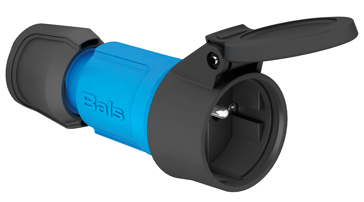 Bals IP54 Blue Industrial Power Connector, Cable Mount, 2P+PE, Rated At 16A, 250V