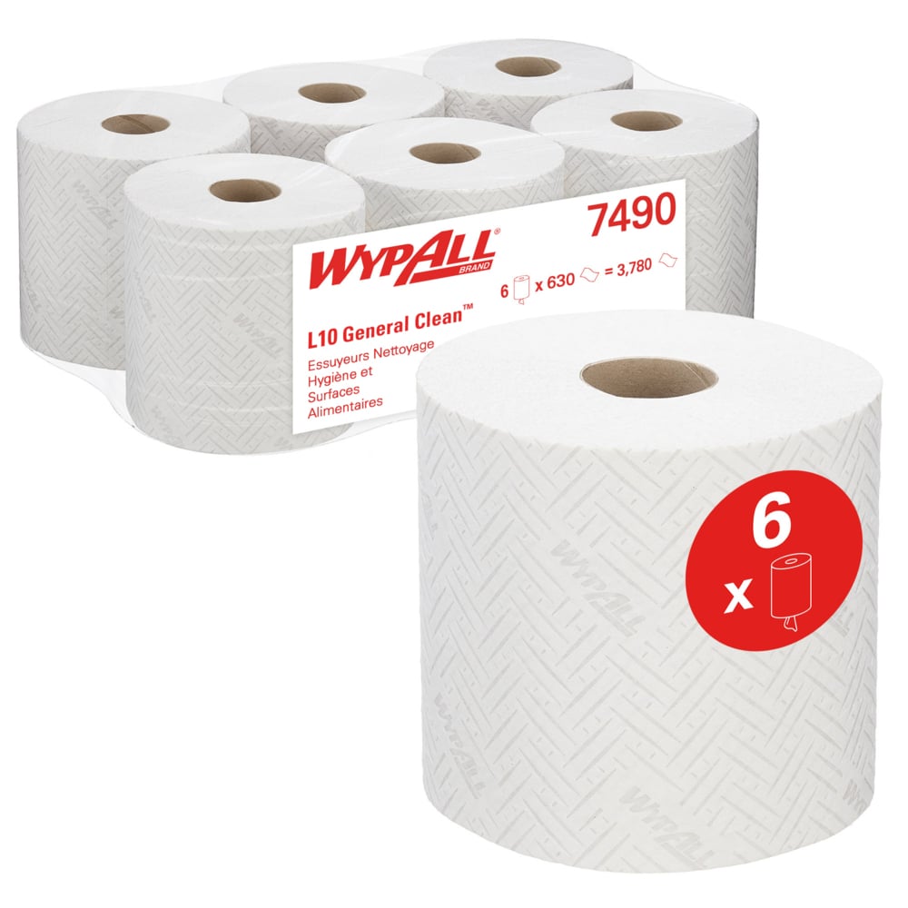 Hostess WypAll Roll Paper Towel, 185 x 380 mm, 1 Ply, 630 Sheets