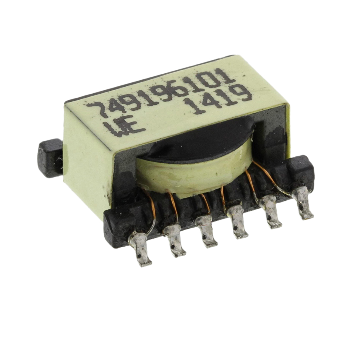 Wurth Elektronik Surface Pulse Transformer 1:1:1:1:1:1 Turns Ratio, 198.6 μH Prim. Inductance, 344mΩ Prim. Resistance