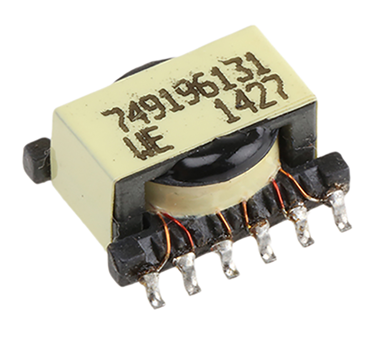 Wurth Elektronik Pulse Transformer 1:1:1:1:1:1 Turns Ratio, 10.9 μH Prim. Inductance, 0.73Ω Prim. Resistance