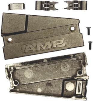 TE Connectivity AMPLIMITE 0.050 Series Zinc Angled D-Sub Backshell, 68 Way Strain Relief