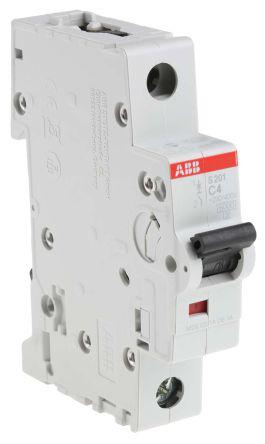 2cds251001r0044 System M Pro S200 MCB Mini Circuit Breaker 1P, 4 A, 6 kA, Curve C