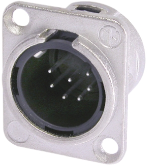 Neutrik Panel Mount XLR Connector, Male, 50 V, 7 Way, Silver over Nickel Plating
