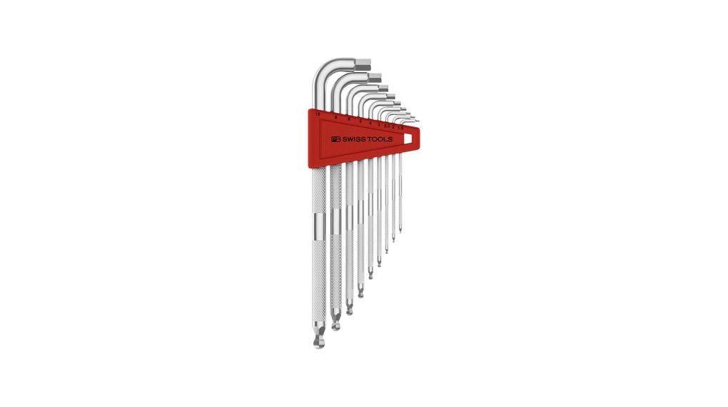 PB SWISS TOOLS 9 piece L Shape Metric Hex Key Set, 1.5 mm, 2.5 mm, 2 mm, 3 mm, 4 mm, 5 mm, 6 mm, 8 mm, 10 mm