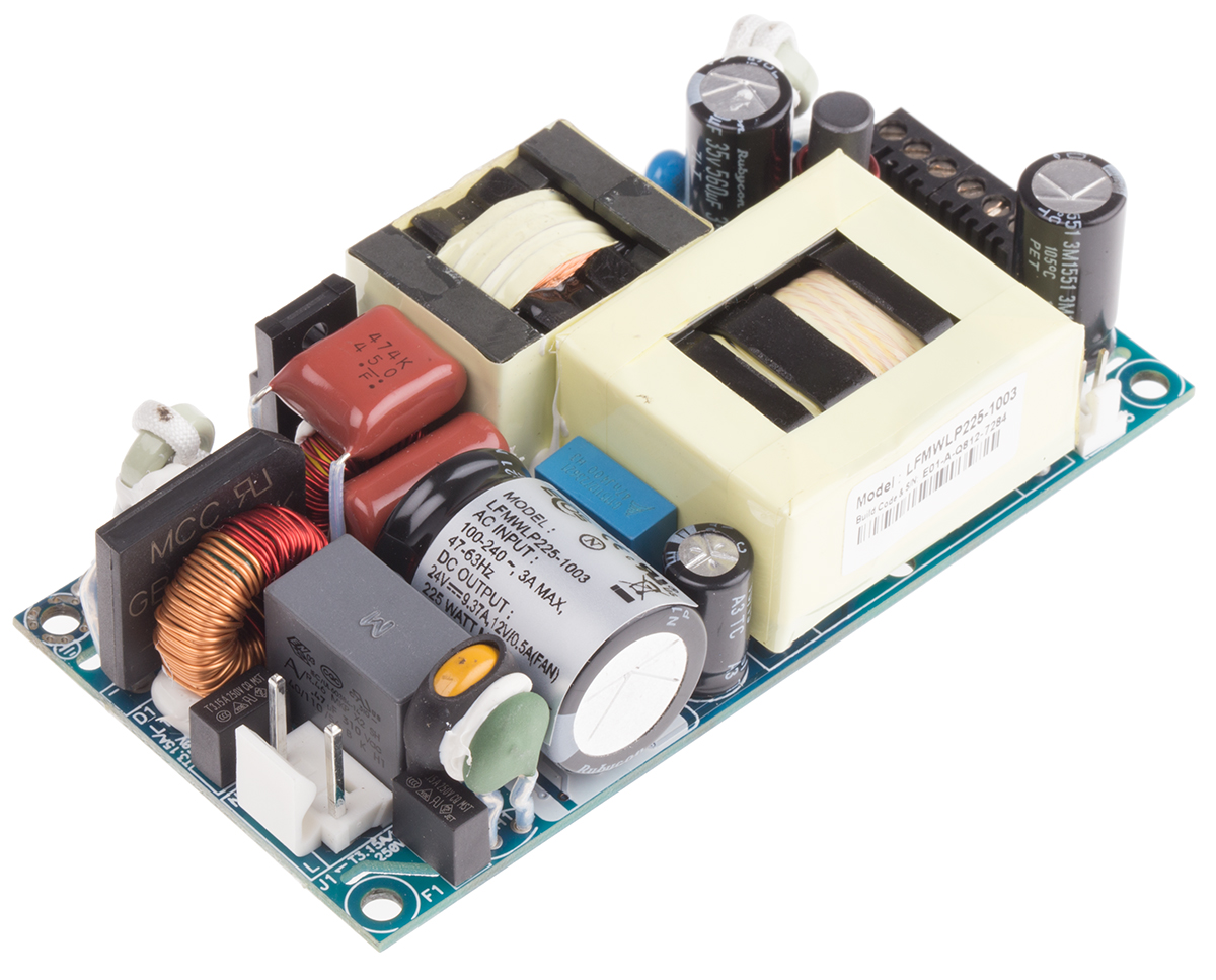 EOS Switching Power Supply, LFMWLP225-1003, 24V dc, 9.37A, 225W, 1 Output, 390 V dc, 85 → 264 V ac Input Voltage