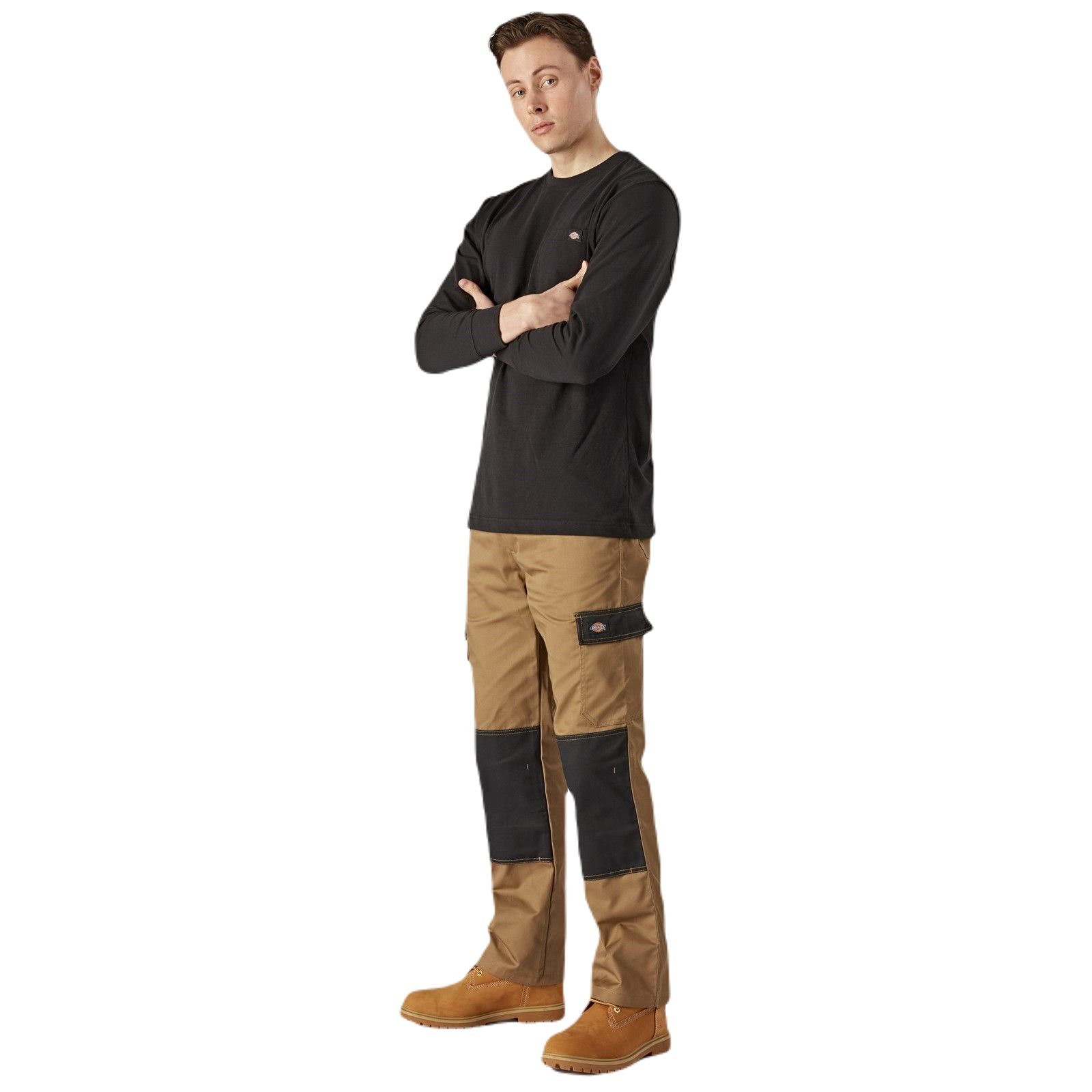 dk0wl450blk1 Dickies Black Cotton Long Sleeve T-Shirt, UK- XL, EUR- XL