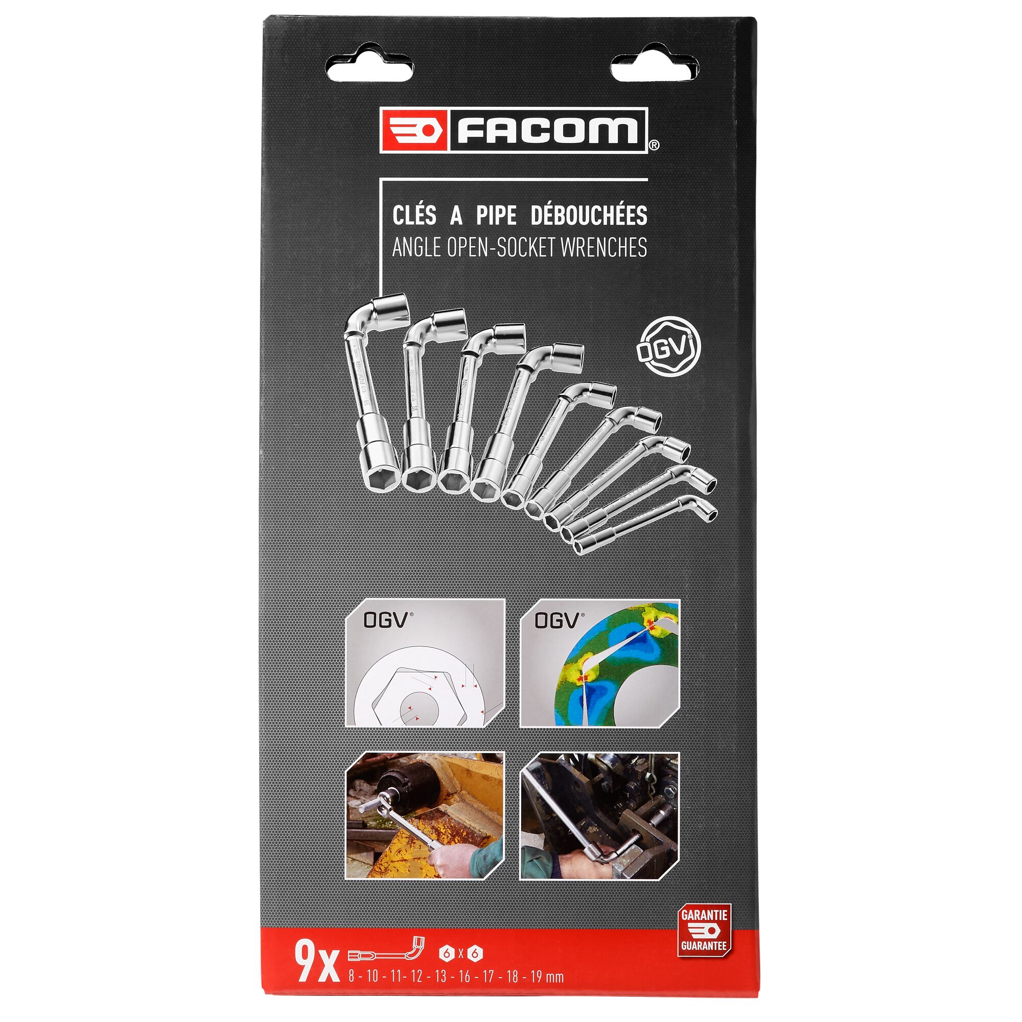 Facom 75.J9PB 8 - 19 mm Socket Wrench with Tube Handle, 400mm Overall