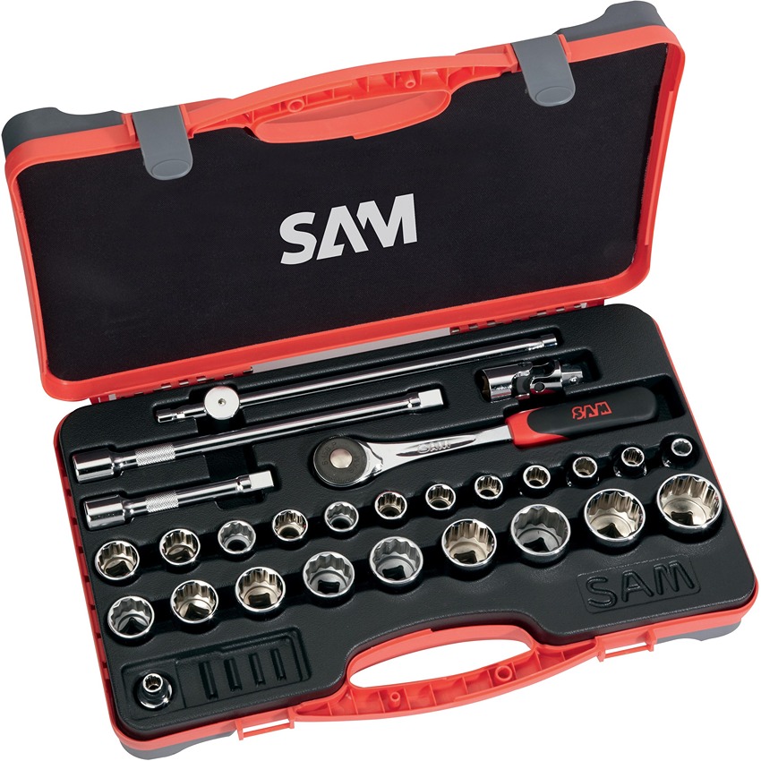SAM 27-Piece 1/2 in Bi-Hexagonal Socket Set