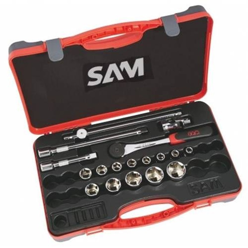 SAM 18-Piece 1/2 in 6 Point Socket Set