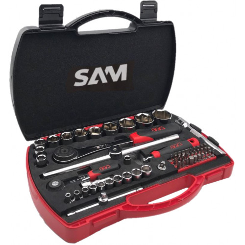 SAM 60-Piece Spanner Set, 1/2 in, 1/4 in, Chrome Vanadium Steel
