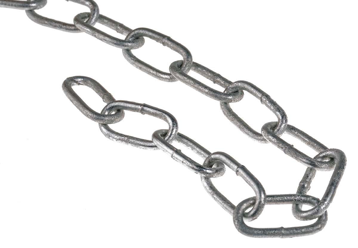 RS PRO Galvanised Steel Chain, 10 m Length, 21 mm Length 50 kg