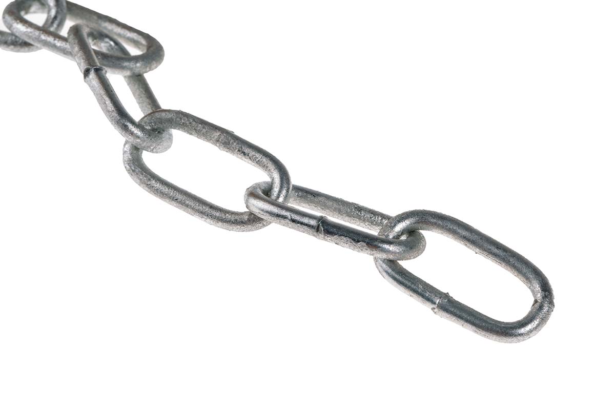 750-418 RS PRO Galvanised Steel Chain, 10 m Length, 21 mm Length 50 kg