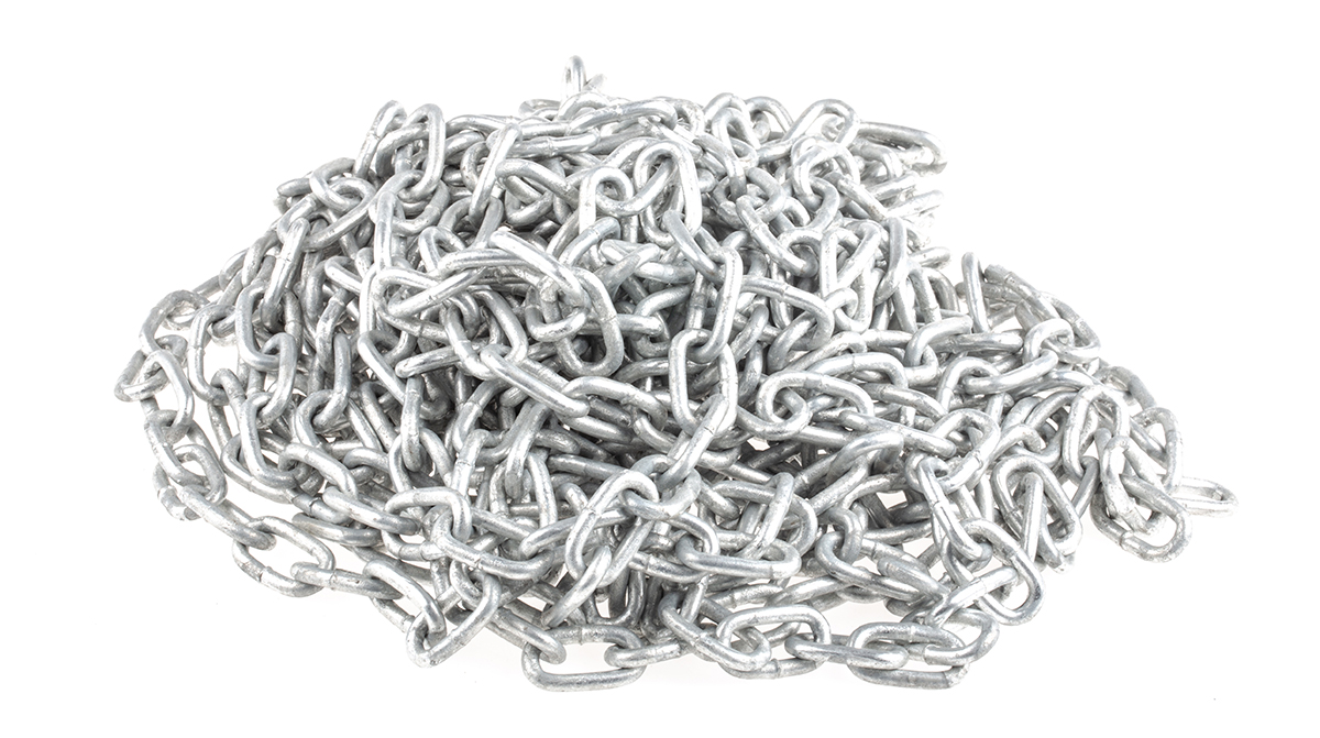 RS PRO Galvanised Steel Chain, 10 m Length, 19 mm Length 100 kg