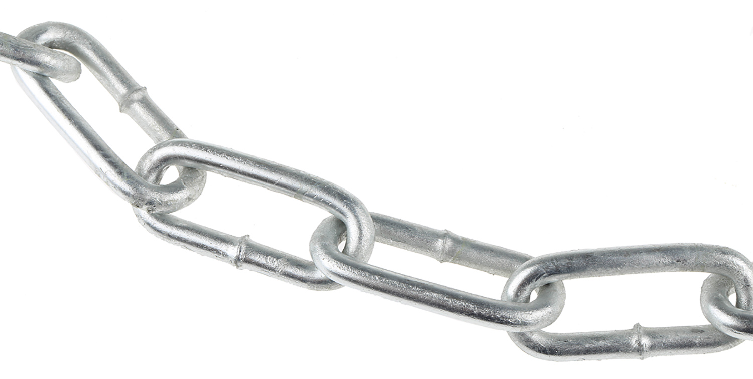 RS PRO Galvanised Steel Chain, 10 m Length, 35 mm Length 130 kg