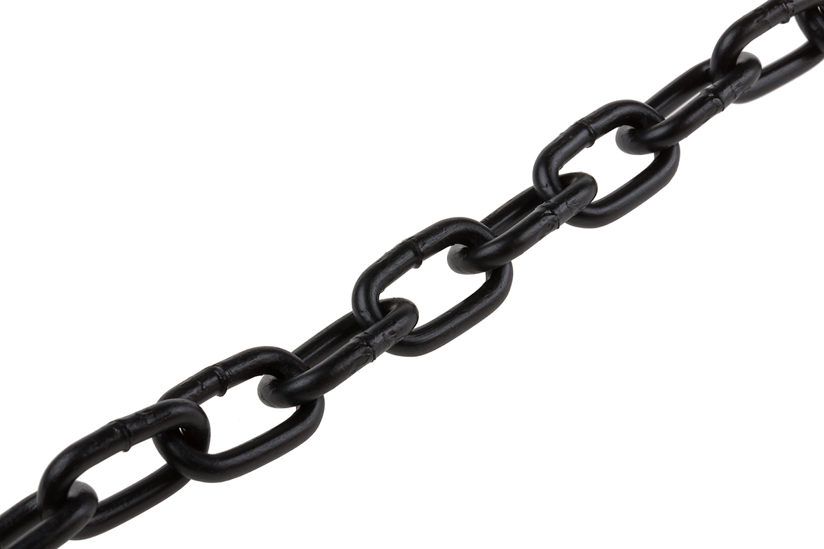 RS PRO Japanned Steel Chain, 10 m Length, 19 mm Length 100 kg