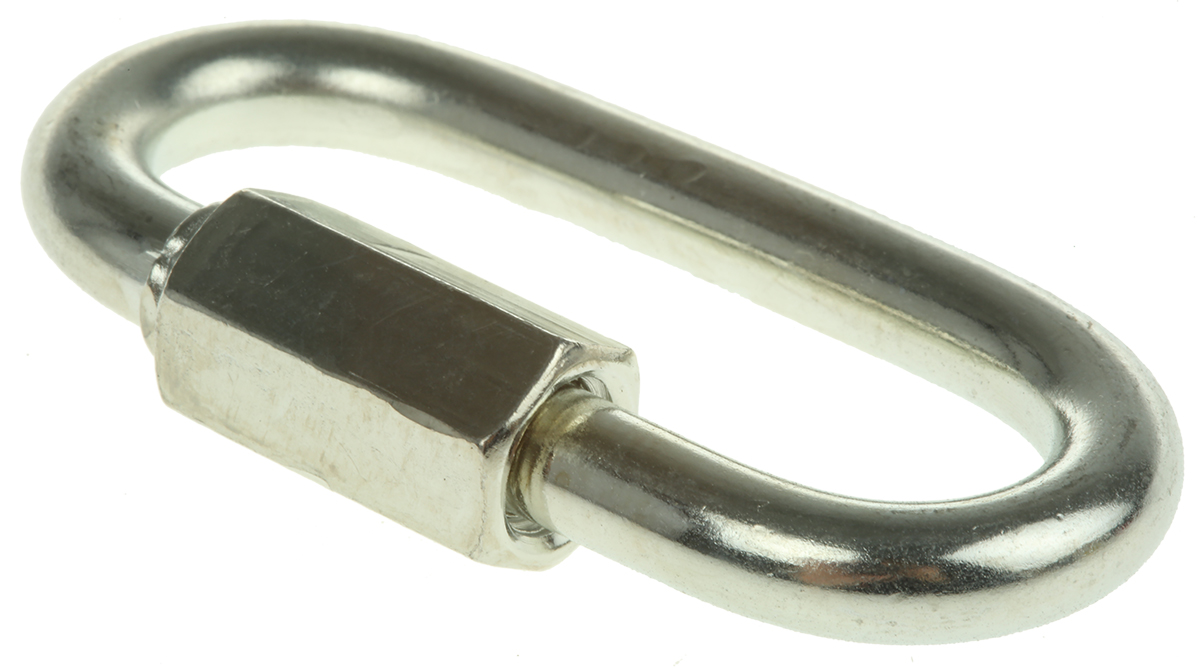 RS PRO Zinc Plated Steel Chain Link, 68 mm Length