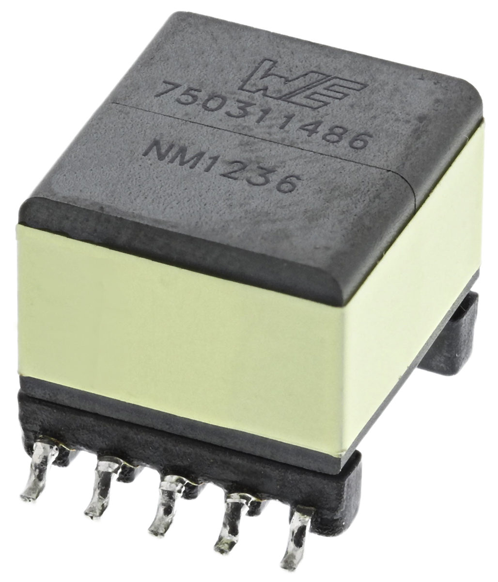 Wurth Elektronik Surface Pulse Transformer 1:10 Turns Ratio, 100 μH Prim. Inductance, 0.22Ω Prim. Resistance