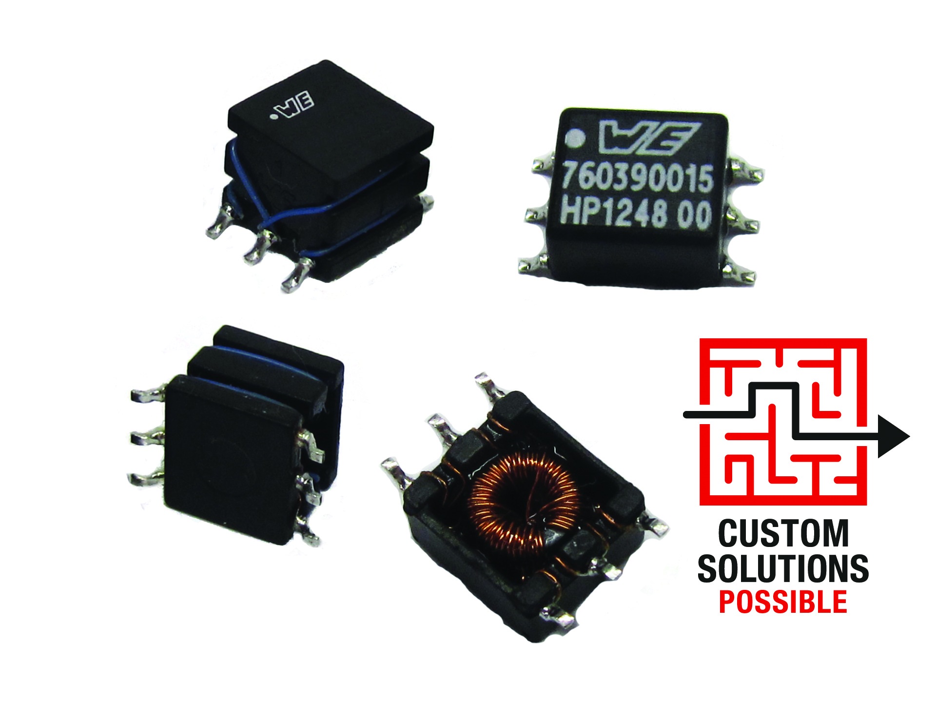 Wurth Elektronik 1 Output Switch Mode Power Supply Transformer 1.2 W Output, 12 V dc, 12 V dc, 1.92 mH