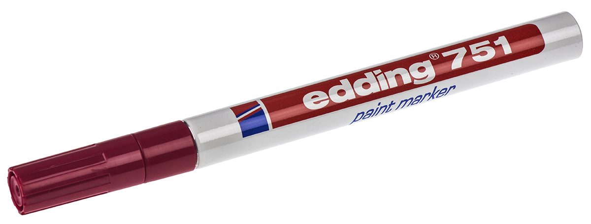 Edding Red 2 mm Fine Tip Paint Marker Pen for use with Wood, Metal, Plastic, Glass