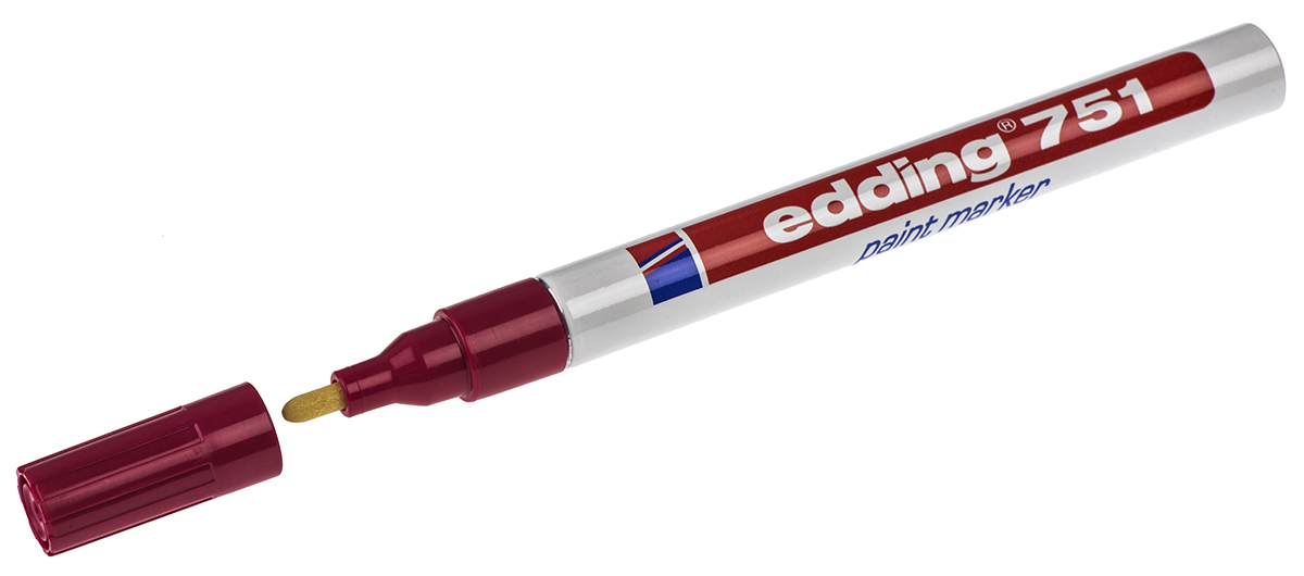 751-002 Edding Red 2 mm Fine Tip Paint Marker Pen for use with Wood, Metal, Plastic, Glass