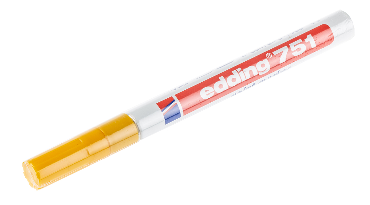 Edding Yellow 2 mm Fine Tip Paint Marker Pen for use with Metal, Wood, Plastic, Glass