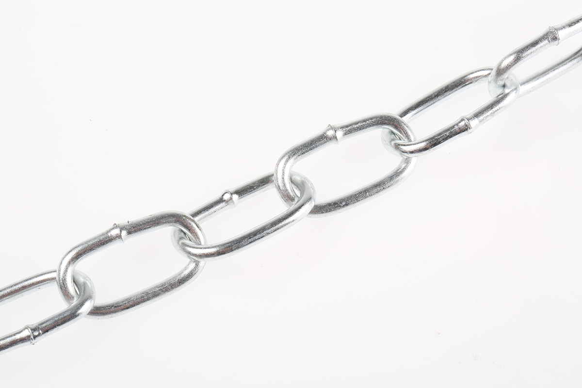 RS PRO Zinc Plated Steel Chain, 10 m Length, 21 mm Length 50 kg