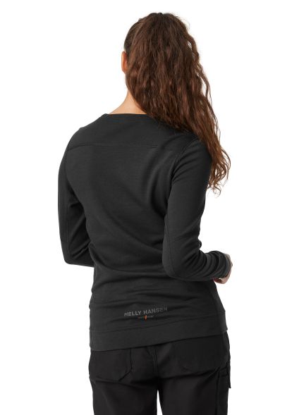 75209_990-2xl Helly Hansen Black 43% Polypropylene, 57% Merino Thermal Shirt, 2XL