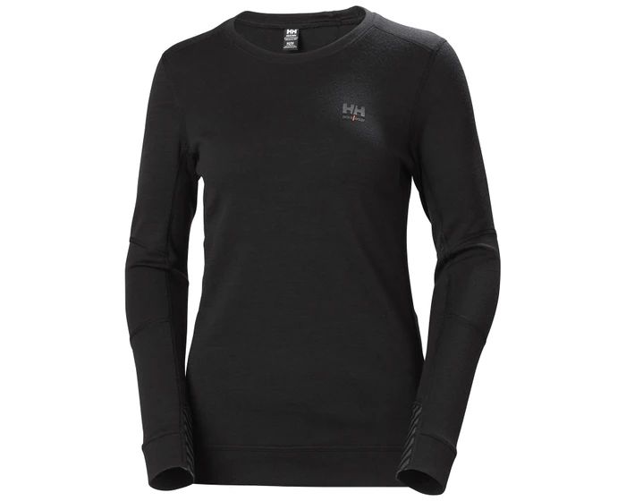 Helly Hansen Black 43% Polypropylene, 57% Merino Thermal Shirt, M