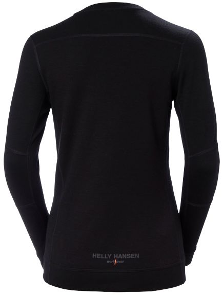 75209_990-s Helly Hansen Black 57% Merino, 43% Polypropylene Thermal Shirt, S