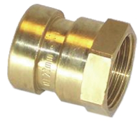 Pegler Yorkshire Copper Pipe Fitting, Push Fit Straight Coupler Female 15 x 12.7 mm