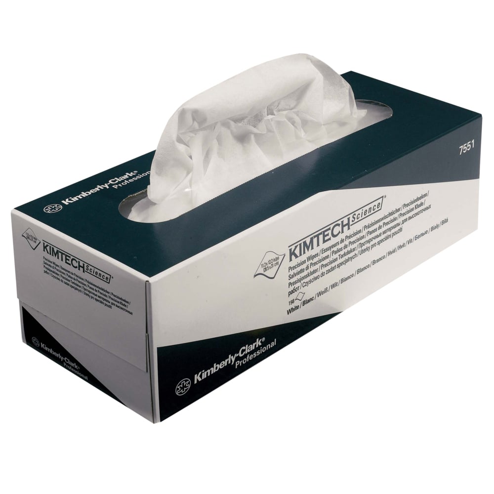 7551 KIMTECH Kimtech® Science Precision Wipes () Dry Cleaning, Box of, 310 x 285 mm 198 Per Pack