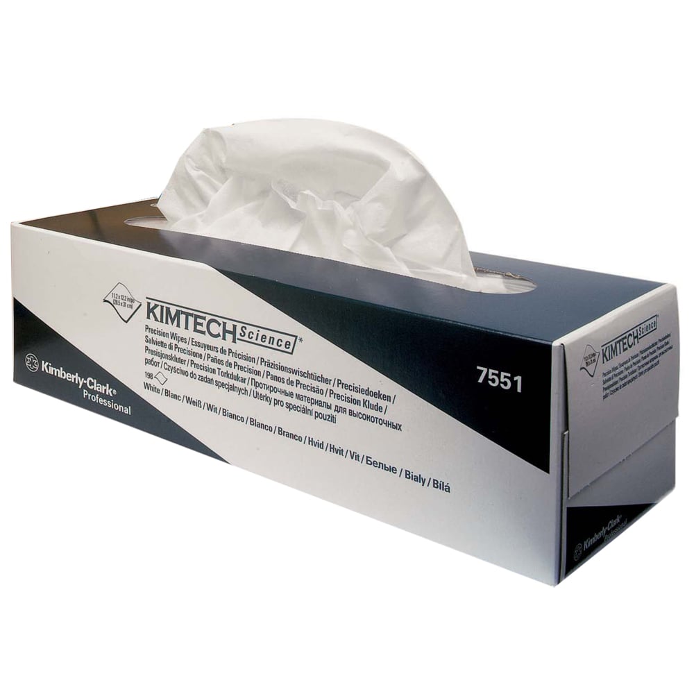 7551 KIMTECH Kimtech® Science Precision Wipes () Dry Cleaning, Box of, 310 x 285 mm 198 Per Pack