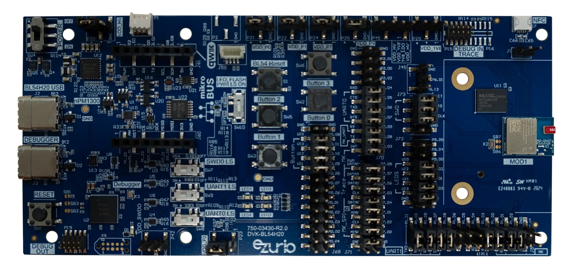 Ezurio Chip Antenna, Development Kit, Module BL54H20 (Nordic nRF54H20) BL54H20 Bluetooth Development Kit for Module