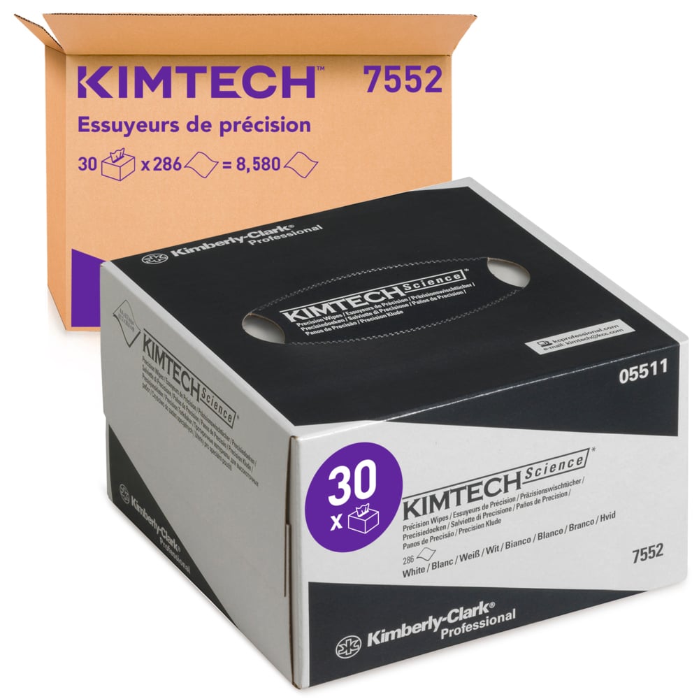 KIMTECH Kimtech® Science Precision Wipes (7552) Dry Cleaning, Box of, 208 x 112 mm 286 Per Pack