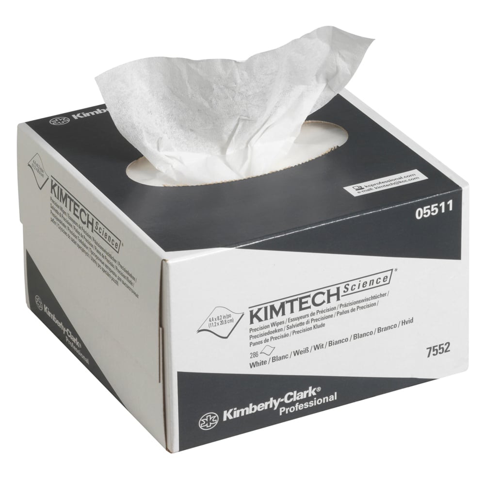 7552 KIMTECH Kimtech® Science Precision Wipes () Dry Cleaning, Box of, 208 x 112 mm 286 Per Pack