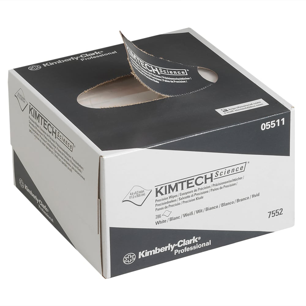 7552 KIMTECH Kimtech® Science Precision Wipes () Dry Cleaning, Box of, 208 x 112 mm 286 Per Pack