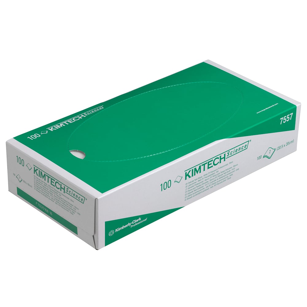 7557 KIMTECH Precision Wipes  Dry Multi-Purpose, Box of, 200 x 200 mm 100 Per Pack