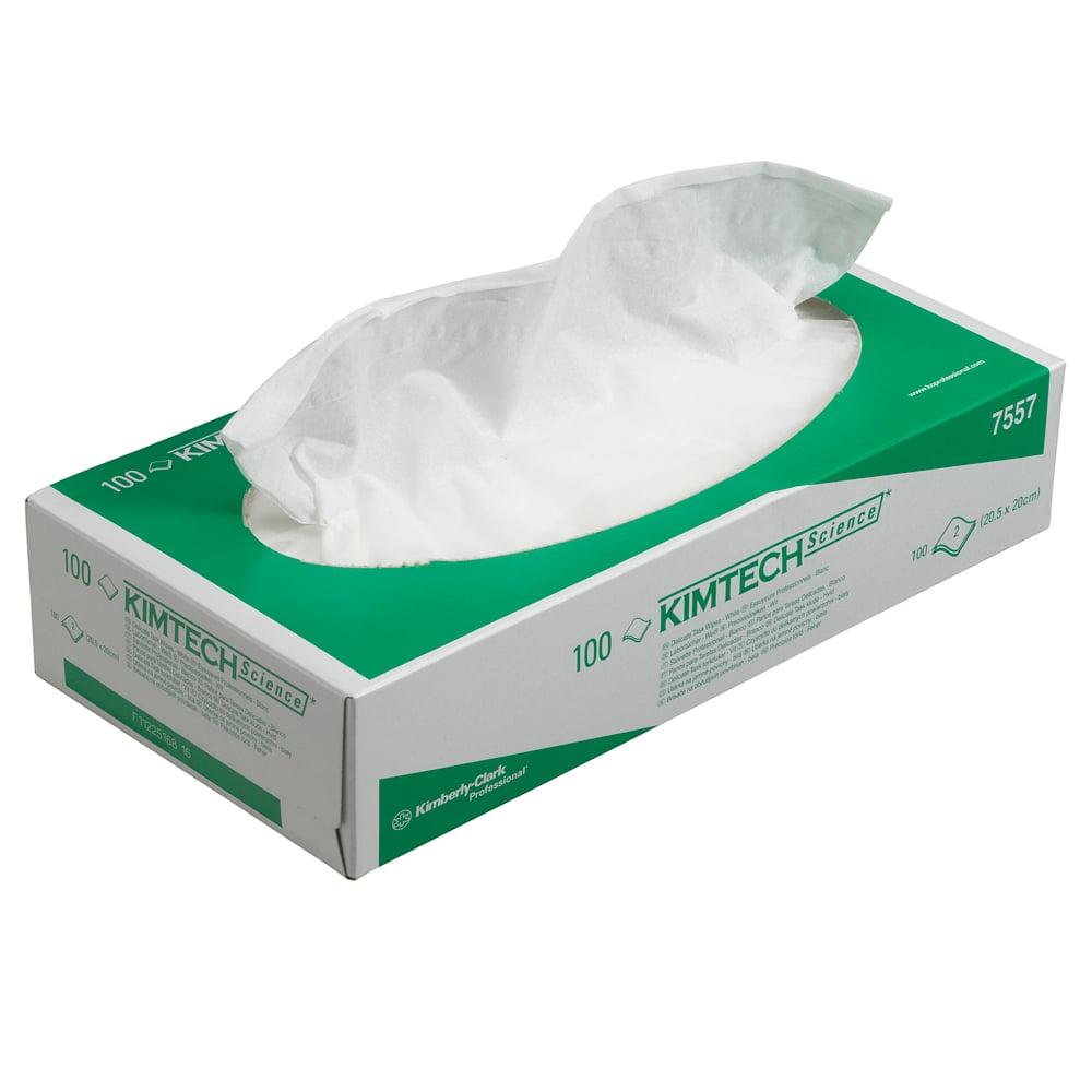 7557 KIMTECH Precision Wipes  Dry Multi-Purpose, Box of, 200 x 200 mm 100 Per Pack